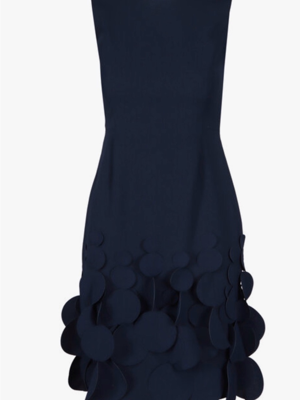 Elegant Strapless Navy Cocktail Dress with Decorative Appliqués